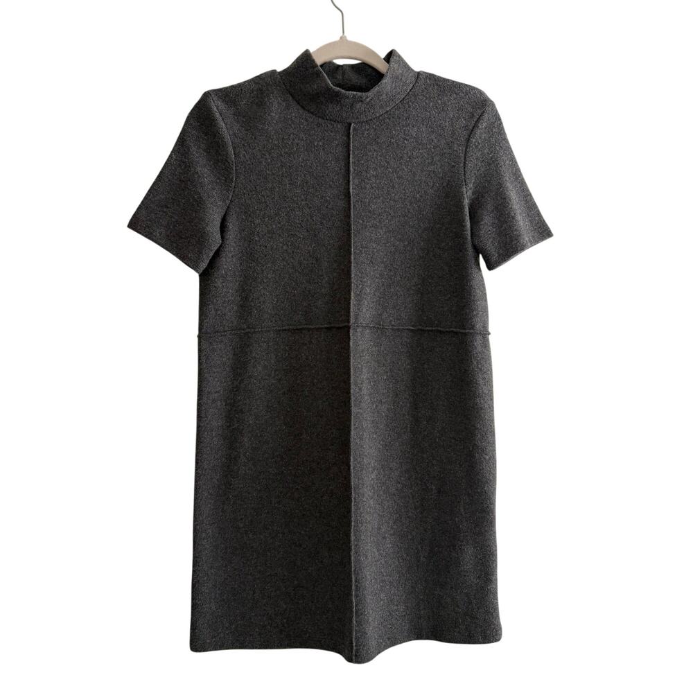 Zara Gray Mock Neck Shift Dress Size S